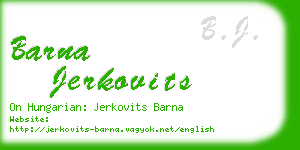 barna jerkovits business card